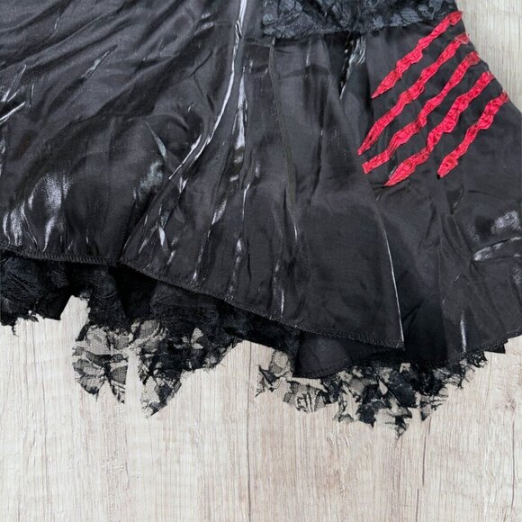 PRINCESS PARADISE Goth Black Red Lace Halloween Whimsy Skull Day ofthe Dead Mask - Picture 6 of 10